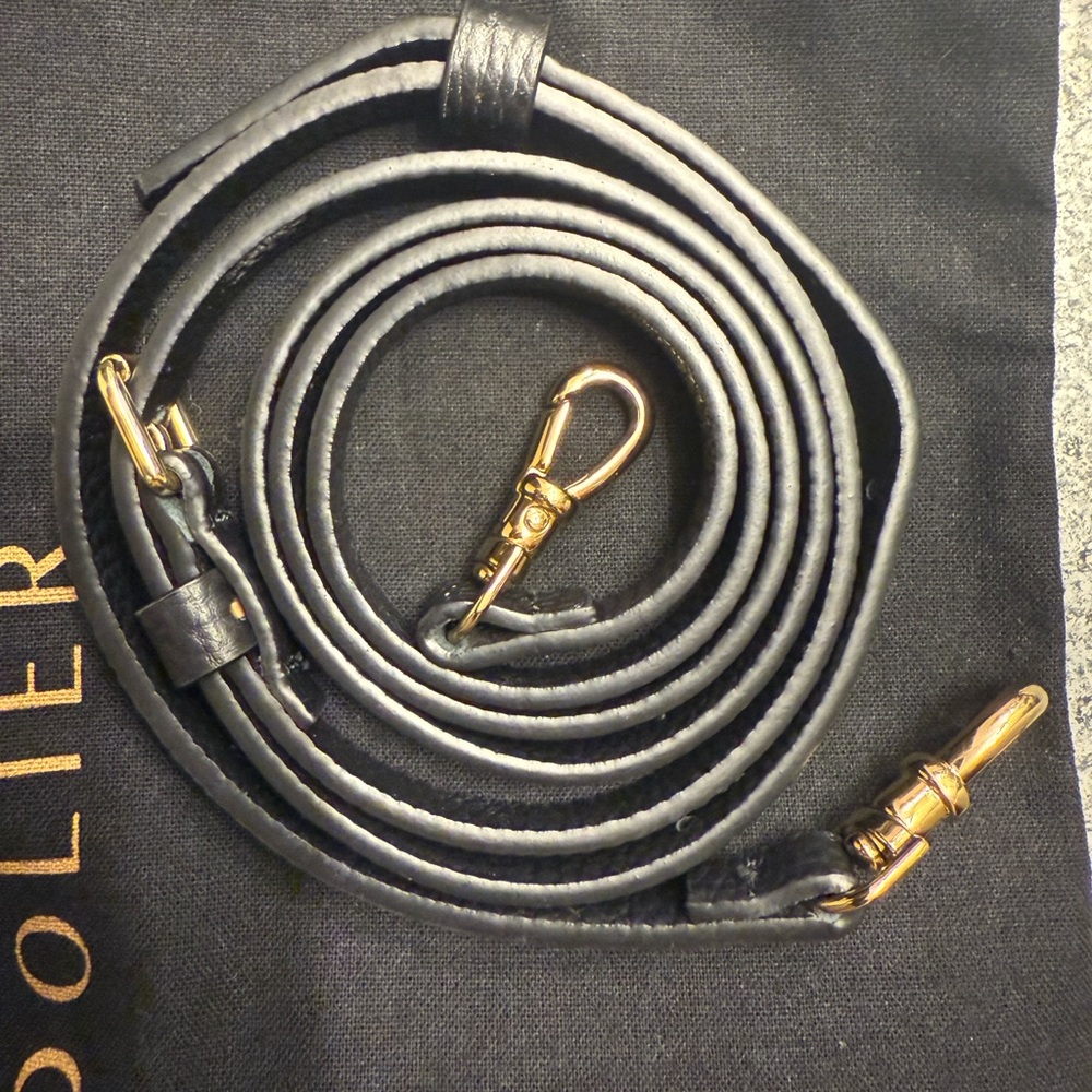 Bandolier Black and Gold Leather EMMA STRAP